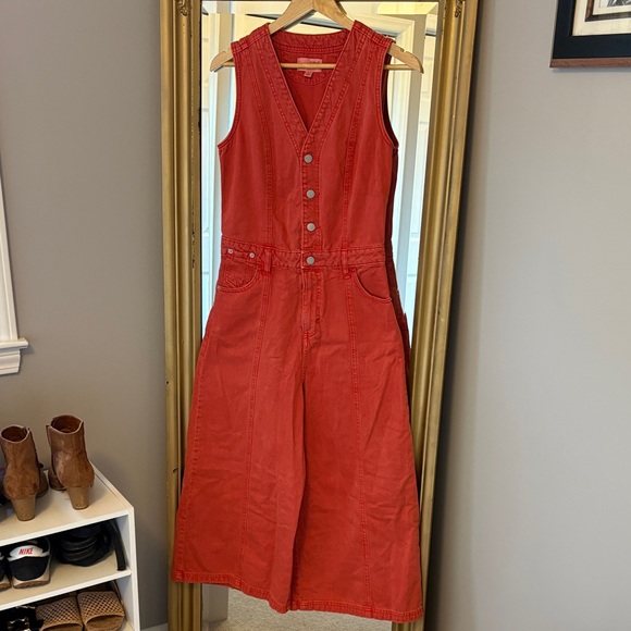 Universal Thread Pants - Universal Thread Orange Denim Sleeveless Boilersuit